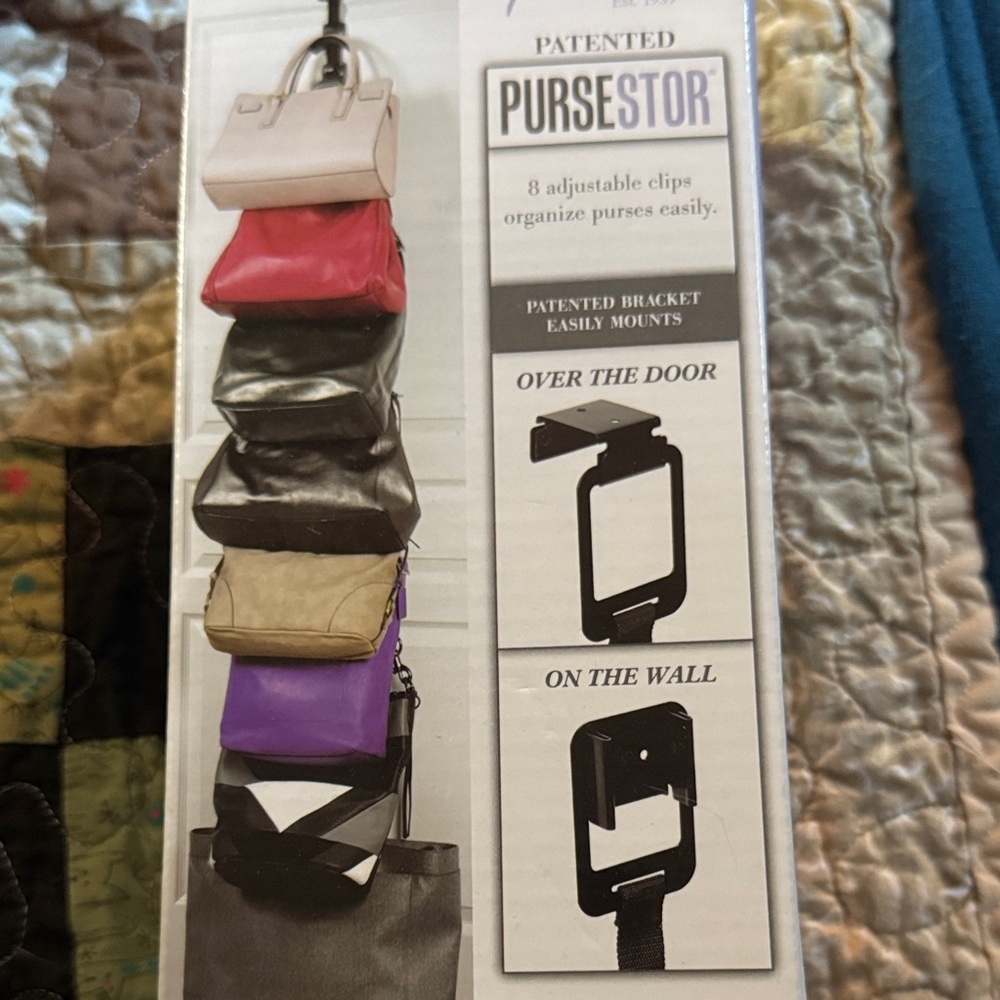 Purse Storage Organizer with Adjustable Clips
